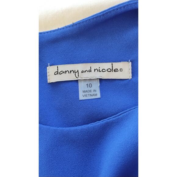 Danny and Nicole Royal Blue Sleeveless Belted Wide Leg Jumpsuit size 10 - Picture 7 of 16